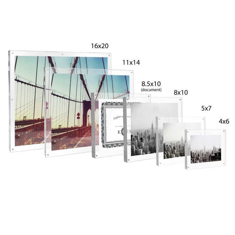 Isaac Jacobs 4x6 Wall-Mountable Clear Acrylic Picture Frame, Magnetic Photo Frame, Made for Gallery Display, Wall Space, Wall DÃ©cor, Art, Home or Office - Image 5